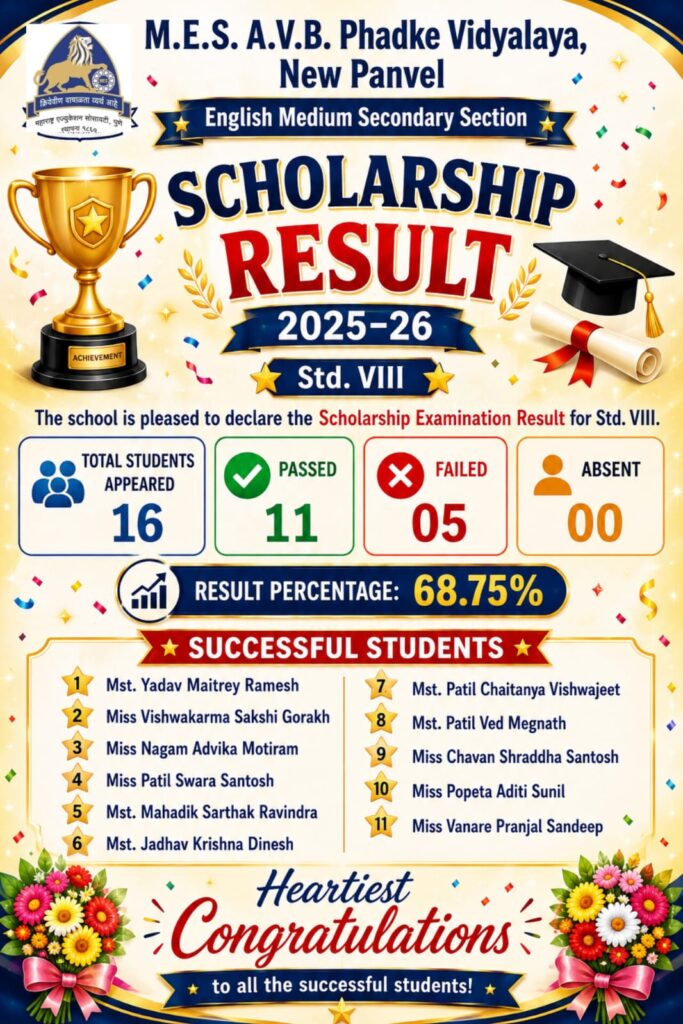 Scholarship result 2025-26